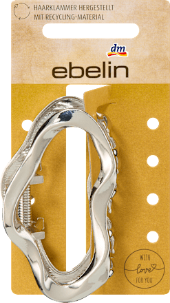 Haarklammer organische Form recycelt, Silber-Optik ebelin