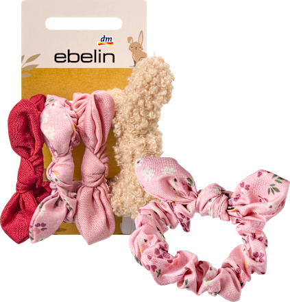 Scrunchies mit Schleifen, Rot, Rosa ebelin