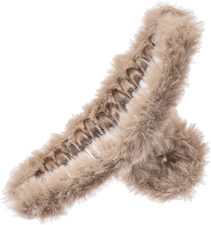 Haarklammer Loop-Form Felloptik, Beige ebelin