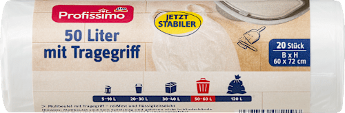 Szemeteszsák fogófüllel, 50 literes Profissimo