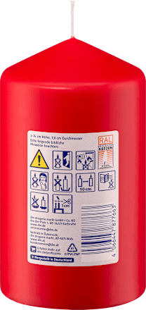 svíčka hladká 140/78 červená Profissimo