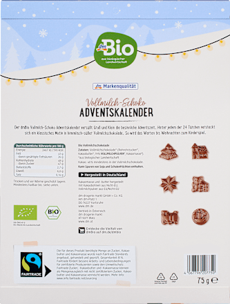 Schoko Adventskalender 2025 dmBio