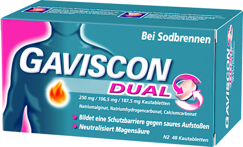 Gaviscon Dual 250 mg / 106,5 mg / 187,5 mg Kautabletten GAVISCON