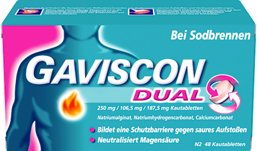 Gaviscon Dual 250 mg / 106,5 mg / 187,5 mg Kautabletten GAVISCON