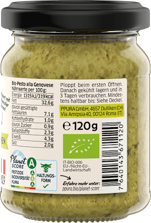 Pesto, alla Genovese mit Pinienkernen PPURA
