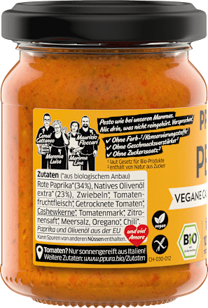 Pesto, Calabrese mit Paprika, vegan PPURA
