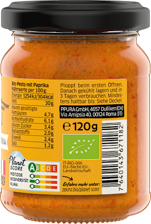 Pesto, Calabrese mit Paprika, vegan PPURA