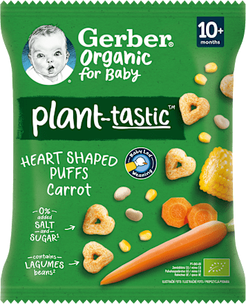 Chrupki serduszka kukurydziane marchewkowe po 10. miesiącu Gerber Organic