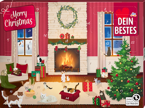 Adventný kalendár pre mačky Merry Christmas 2025 Dein Bestes
