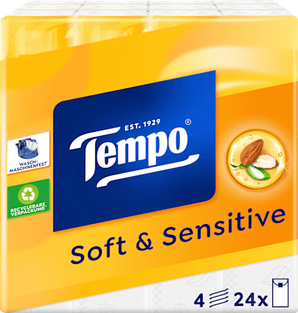 Taschentücher Soft&Sensitive Plus 4-lagig Tempo