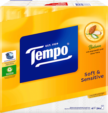 Taschentücher Soft&Sensitive Plus 4-lagig Tempo