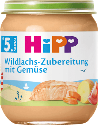 Menü Wildlachs-Zubereitung mit Gemüse ab dem 5. Monat HiPP