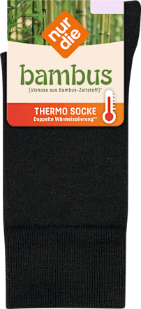 bambus Thermo Socken schwarz, Gr. 39 - 42 (1 Paar) nur die