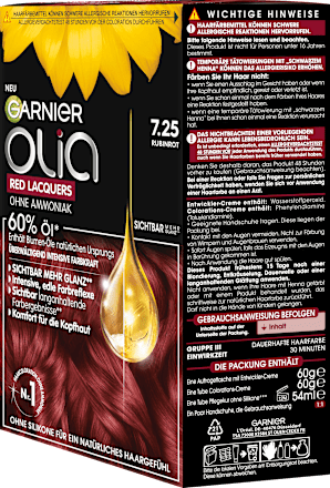 Dauerhafte Haarfarbe Red Lacquers Nr. 7.25 Rubinrot GARNIER olia