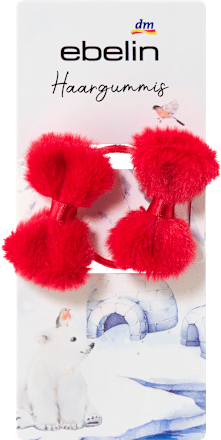 Haargummis rot mit Schleife  ebelin