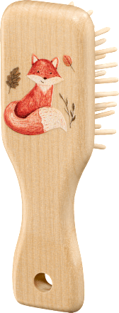 Lesena krtača za lase z motivom lisice ebelin