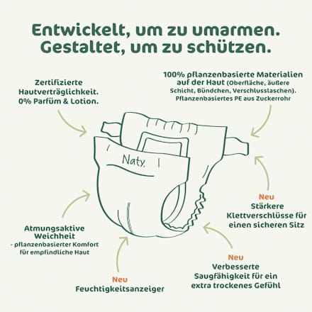 Windeln BioEmbrace Gr. 4 (7-18 kg) Naty