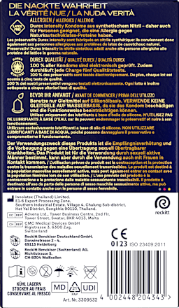 Kondome Intensity, Breite 56mm Durex