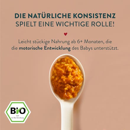 Menü Pasta Bolognese mit Tomaten, Karotten, Thymian, ab 6 Monaten LoveMade Organics