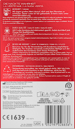 Kondome Gefühlsecht Extra Feucht, Breite 56mm Durex