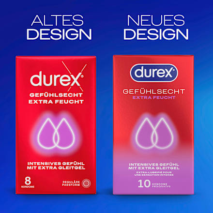 Kondome Gefühlsecht Extra Feucht, Breite 56mm Durex