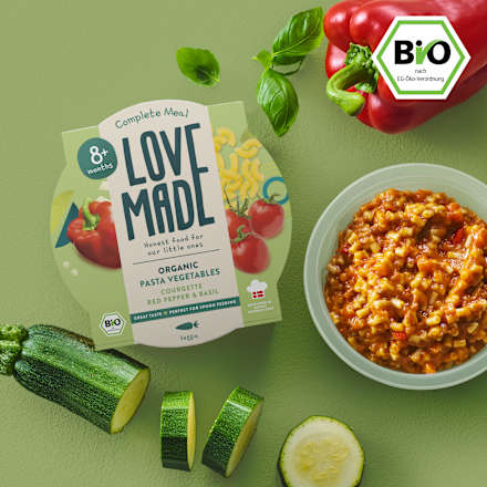 Menü Nudelgericht mit Gemüse, ab 8 Monaten LoveMade Organics