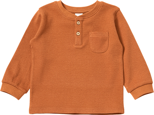 Langarmshirt mit Waffel-Struktur, braun, Gr. 98 ALANA