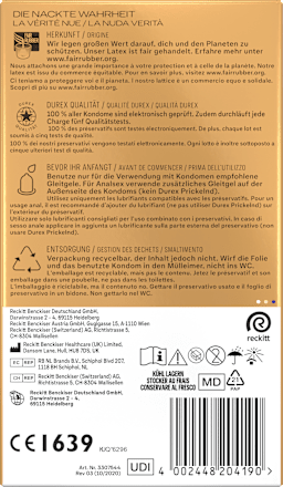 Kondome Hautnah Extra Groß, Breite 60mm Durex