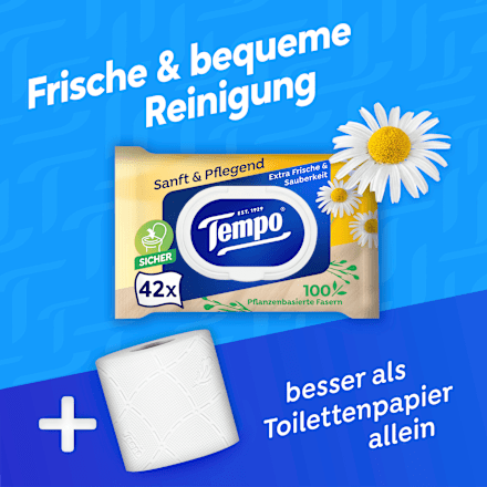 Feuchtes Toilettenpapier sanft & pflegend Kamille Tempo