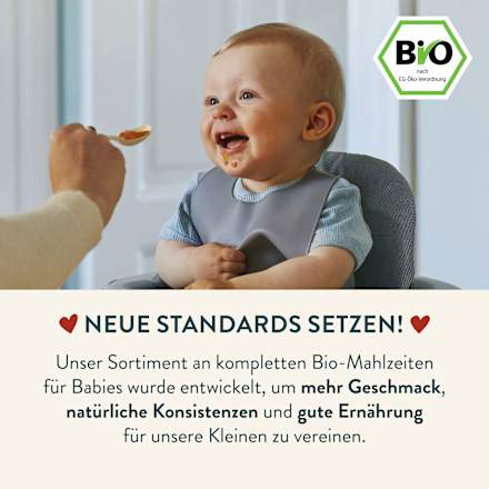 Menü Curry Reisgericht Karotte, Hähnchen, Kokos, Ingwer, ab 6 Monaten LoveMade Organics