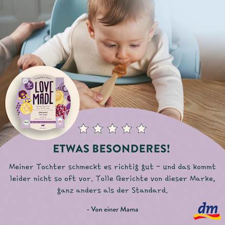 Menü Tex Mex mit Kartoffeln, Rindfleisch, Mais, Kreuzkümmel, ab 8 Monaten LoveMade Organics