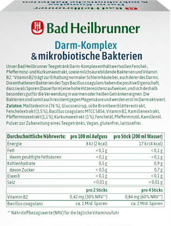 Tee Darm-Komplex & mikrobiotische Bakterien (10 x 1g) Bad Heilbrunner