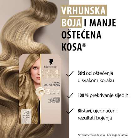 Boja za kosu Creme Supreme – 8-0 Natural Light Blonde Schwarzkopf CREME SUPREME