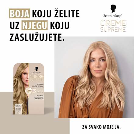 Boja za kosu – 8-0 Natural Light Blonde Schwarzkopf CREME SUPREME