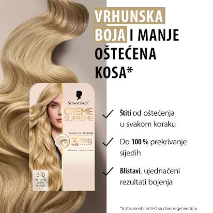 Boja za kosu Creme Supreme – 9-0 Blond Natural Schwarzkopf CREME SUPREME