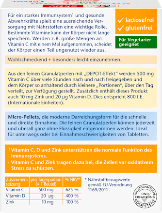 Vitamin C + Zink 500 Direct Depot Portionssticks Doppelherz