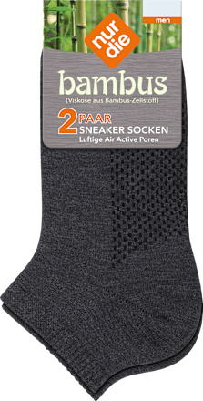 Bambus Sneaker Socken Herren anthrazit, Gr. 39 - 42 (2 Paar) nur die