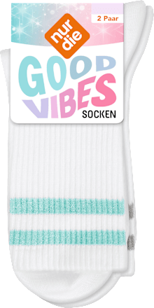 Good Vibes Socken mit grau, blauen Streifen, Gr. 39 - 42 (2 Paar) nur die