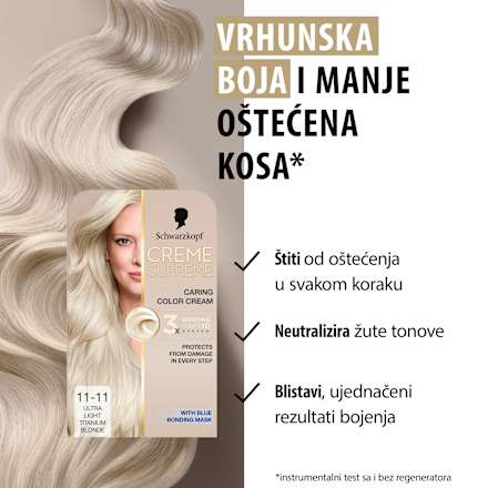 Boja za kosu Creme Supreme – 11-11 Cool Ultra Light Blonde Schwarzkopf CREME SUPREME