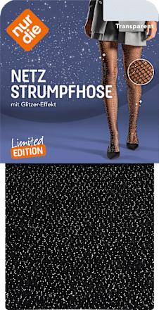 Strumpfhose Netz mit Glitzer-Effekt Transparent, Gr. 42-44 nur die