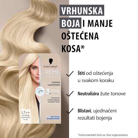Boja za kosu Creme Supreme –  L1++ ekstremni posvjetljivač Plus Schwarzkopf CREME SUPREME