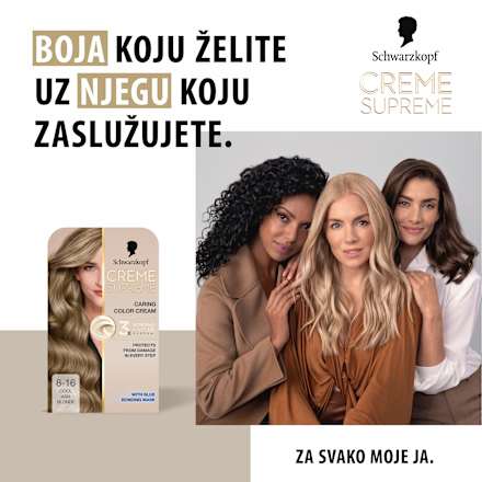 Boja za kosu Creme Supreme – 8-16 Cool Ash Light Blonde Schwarzkopf CREME SUPREME