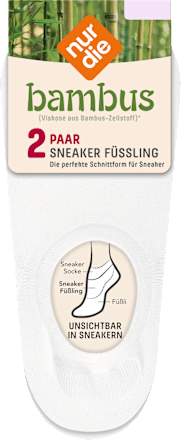 Bambus Füsslinge Socken weiß, Gr. 39 - 42 (2 Paar) nur die