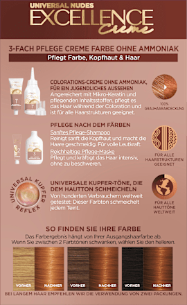 Haarfarbe Universale Nude-Töne - Nr. 7UR Universal Kupfer L'ORÉAL PARiS EXCELLENCE Creme
