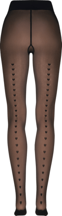 Strumpfhose Warm & Transparent Strapazierfähig schwarz mit Herz, Gr. 40-44 nur die