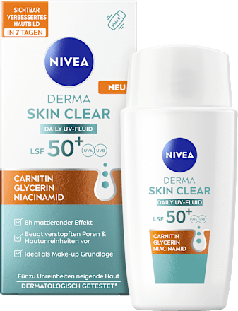 Sonnenfluid Gesicht Derma Skin Clear Daily UV Fluid LSF 50+ NIVEA
