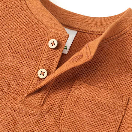 Langarmshirt mit Waffel-Struktur, braun, Gr. 122 ALANA