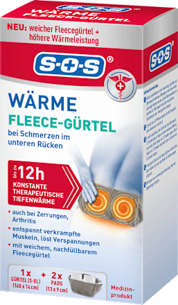 Wärme Fleece-Gürtel + 2 Wärmepads SOS