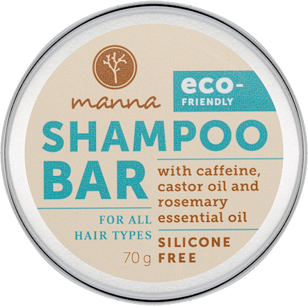 Szilárd sampon koffeinnel, ricinusolajjal és rozmaring illóolajjal Manna