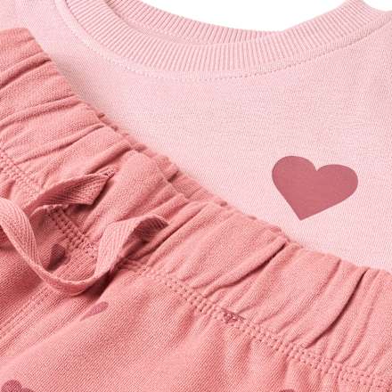 Set mit Sweatshirt & Jogginghose mit Herz-Muster, rosa, Gr. 116 ALANA